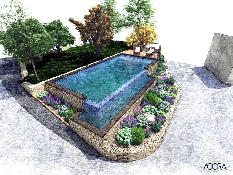 Lire la suite à propos de l’article Conception / Réalisation d&rsquo;un jardin privé avec création d&rsquo;une piscine à débordement – Saint-Cyr-sur-Mer